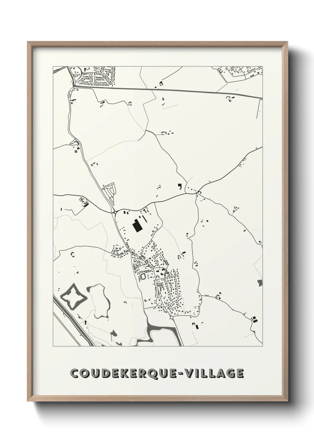 Une affiche de carte sur Coudekerque-Village