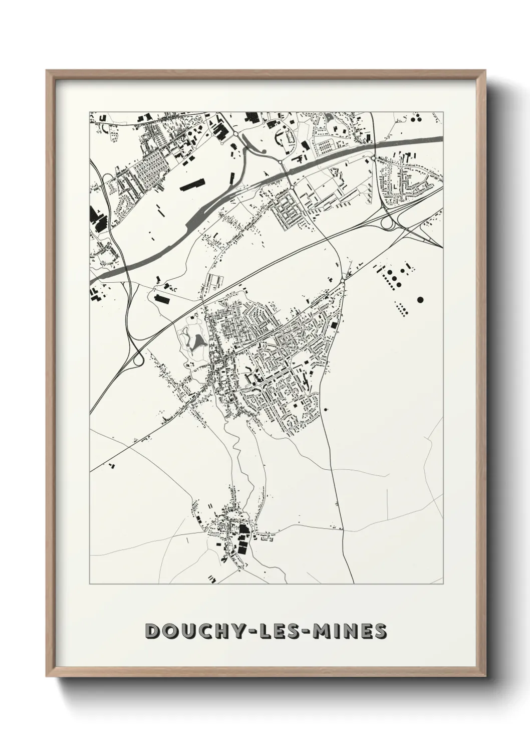 Une affiche de carte sur Douchy-les-Mines