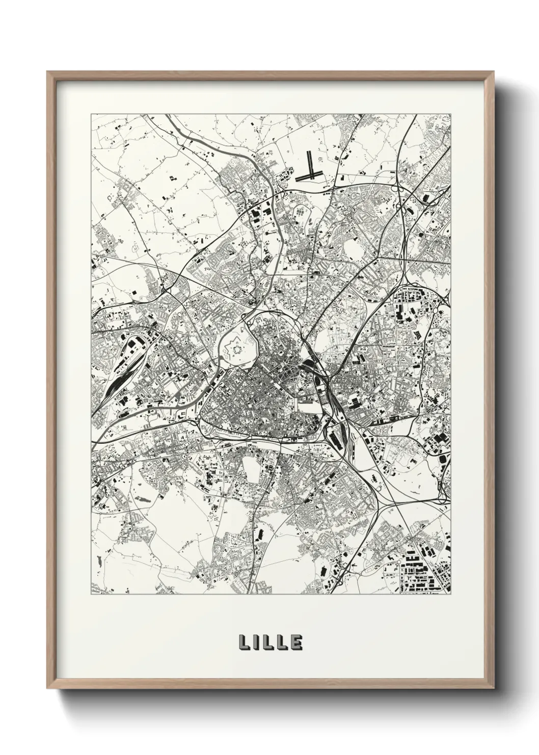 Une affiche de carte sur Lille