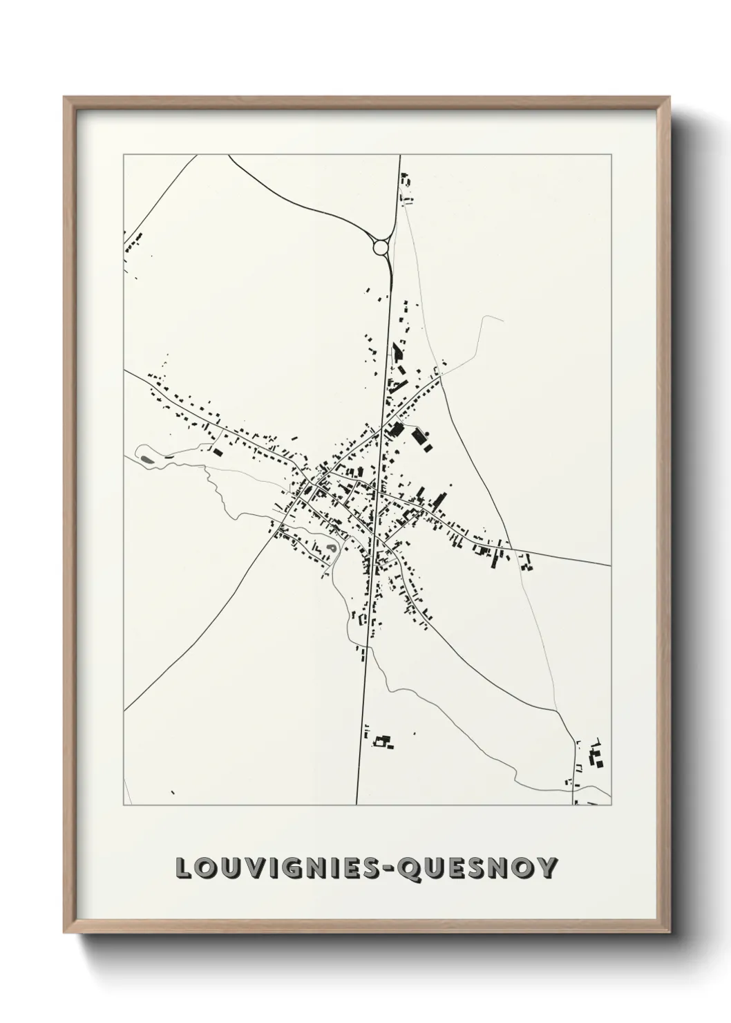 Une affiche de carte sur Louvignies-Quesnoy