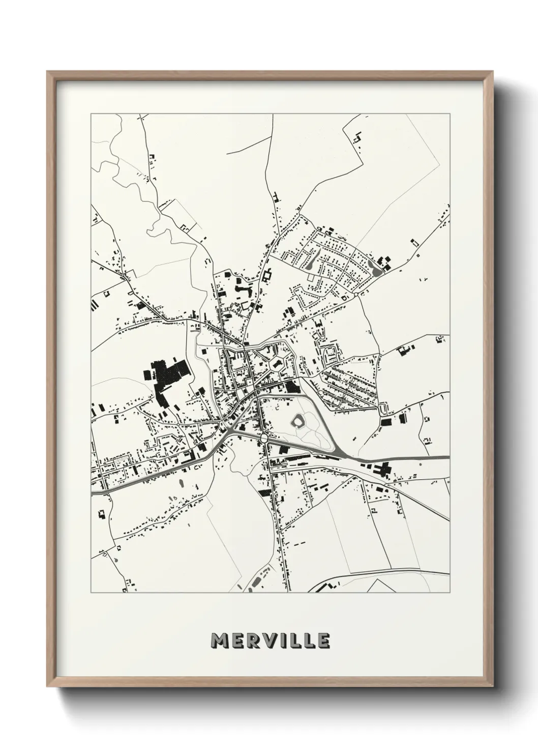 Une affiche de carte sur Merville