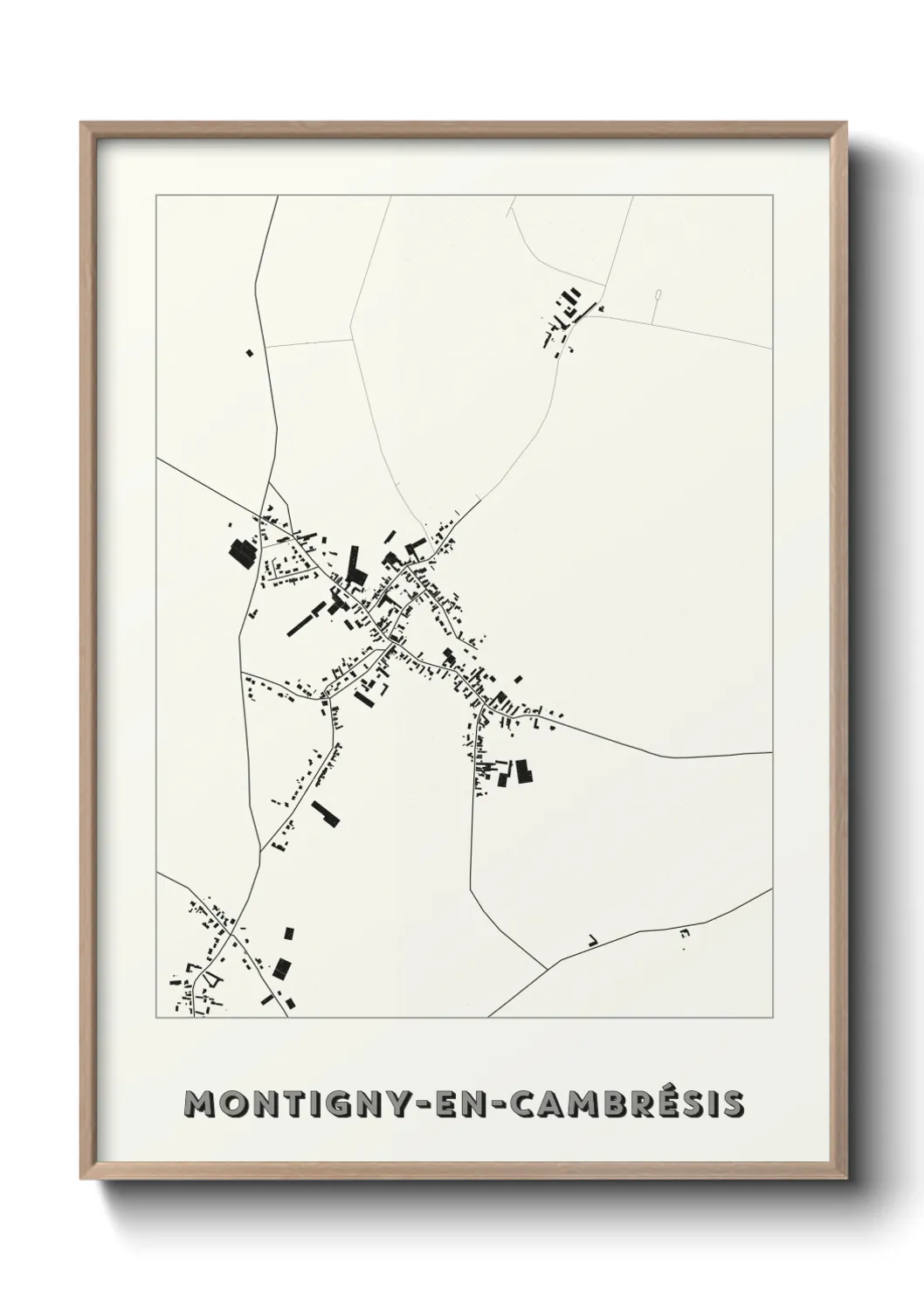 Une affiche de carte sur Montigny-en-Cambrésis