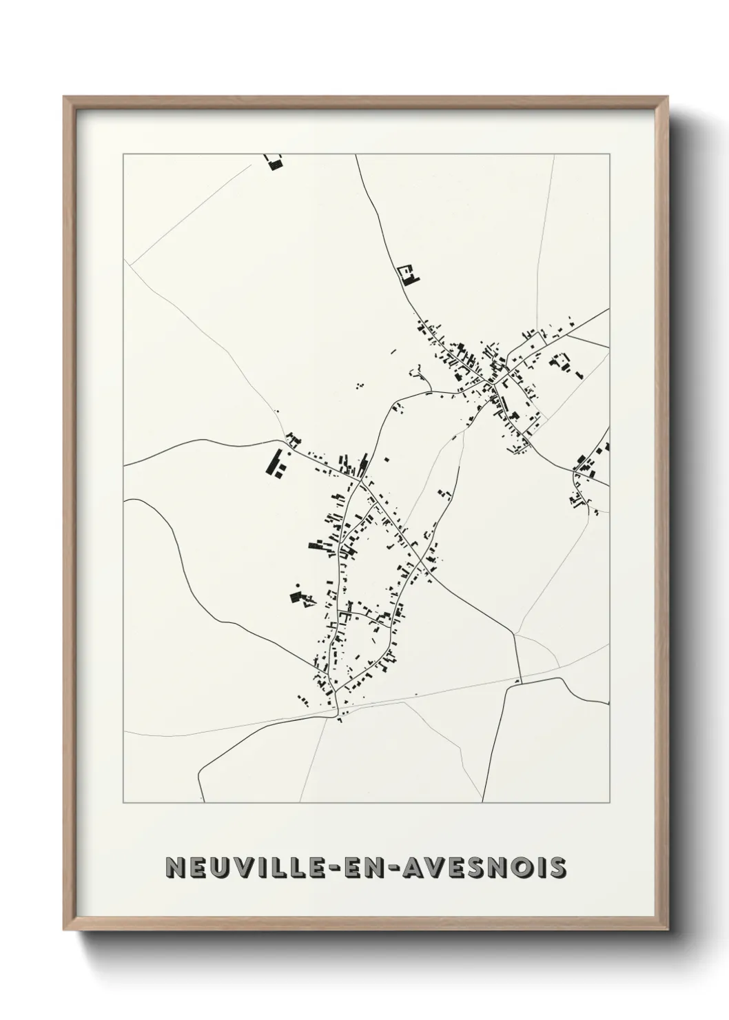 Une affiche de carte sur Neuville-en-Avesnois