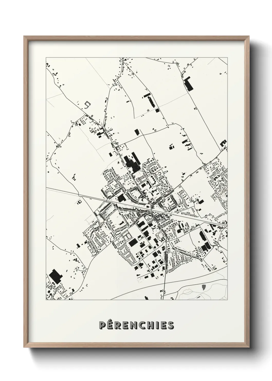 Une affiche de carte sur Pérenchies