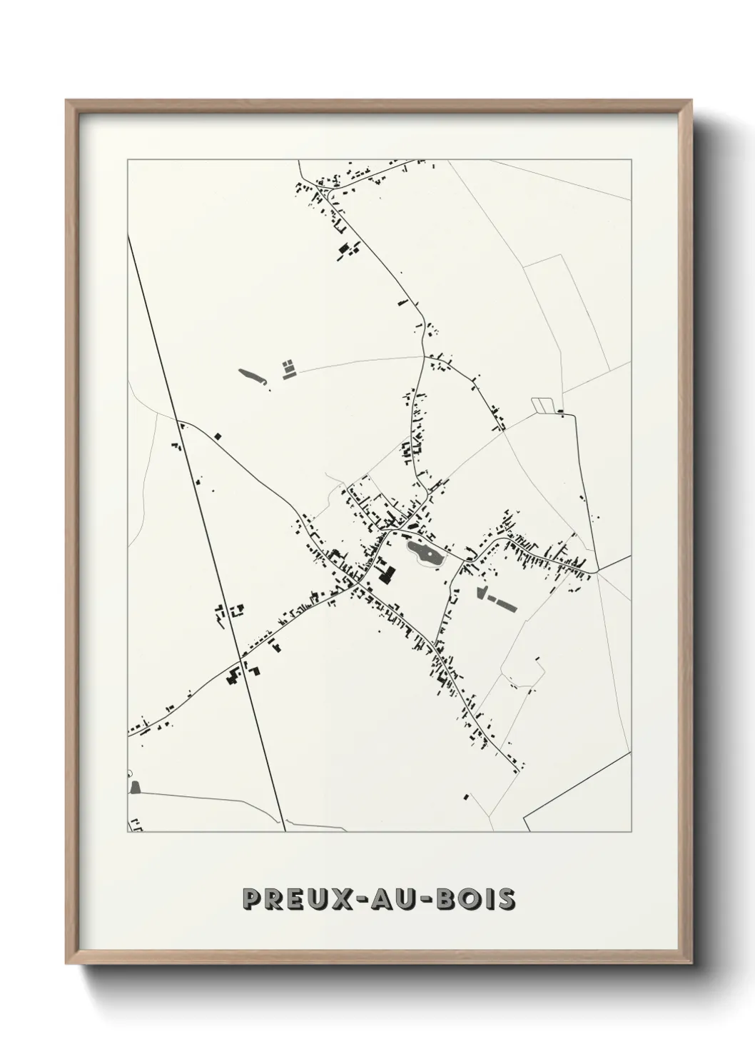 Une affiche de carte sur Preux-au-Bois