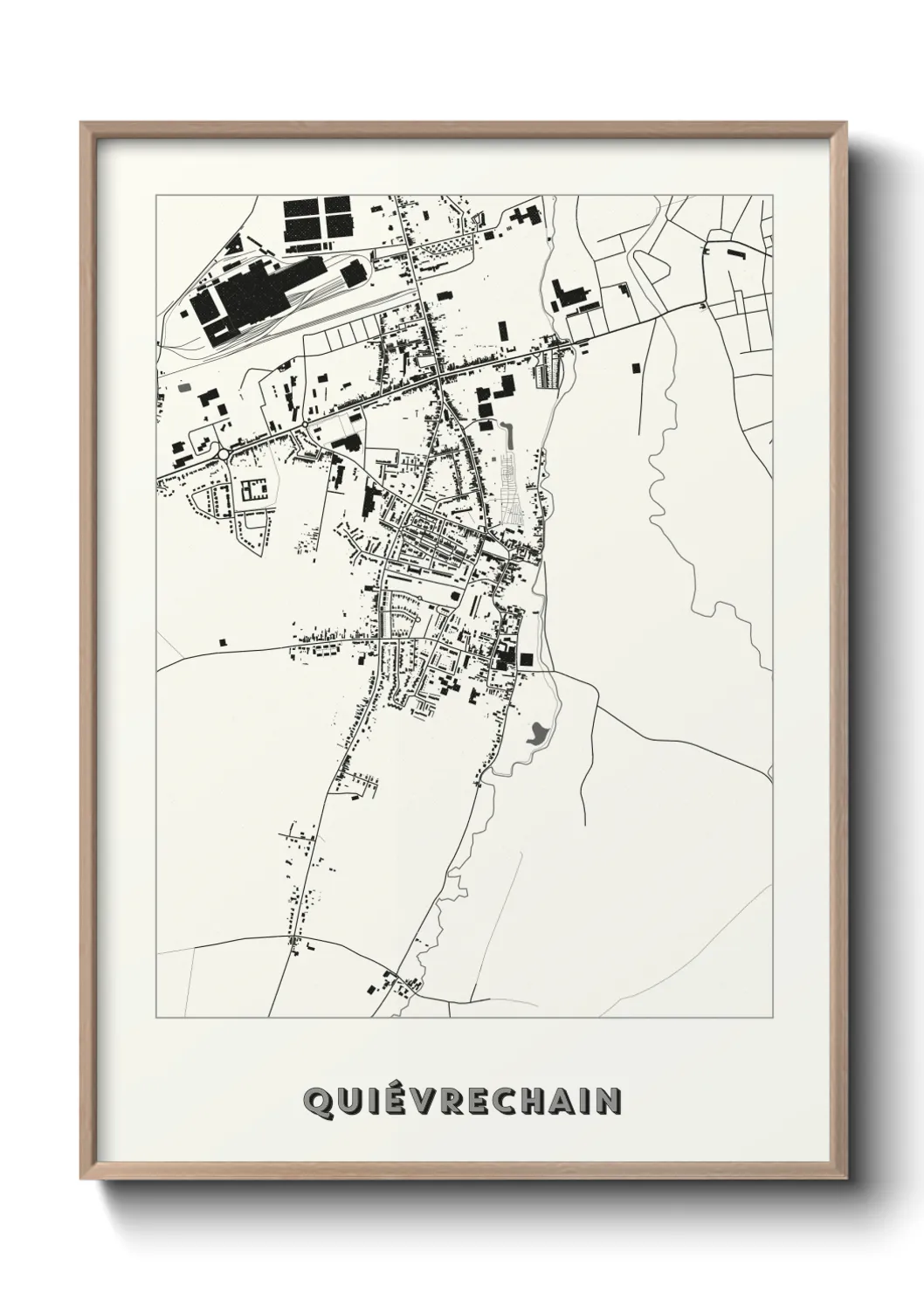 Une affiche de carte sur Quiévrechain