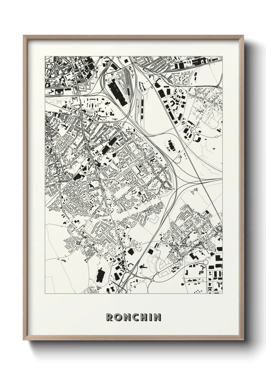 Une affiche de carte sur Ronchin