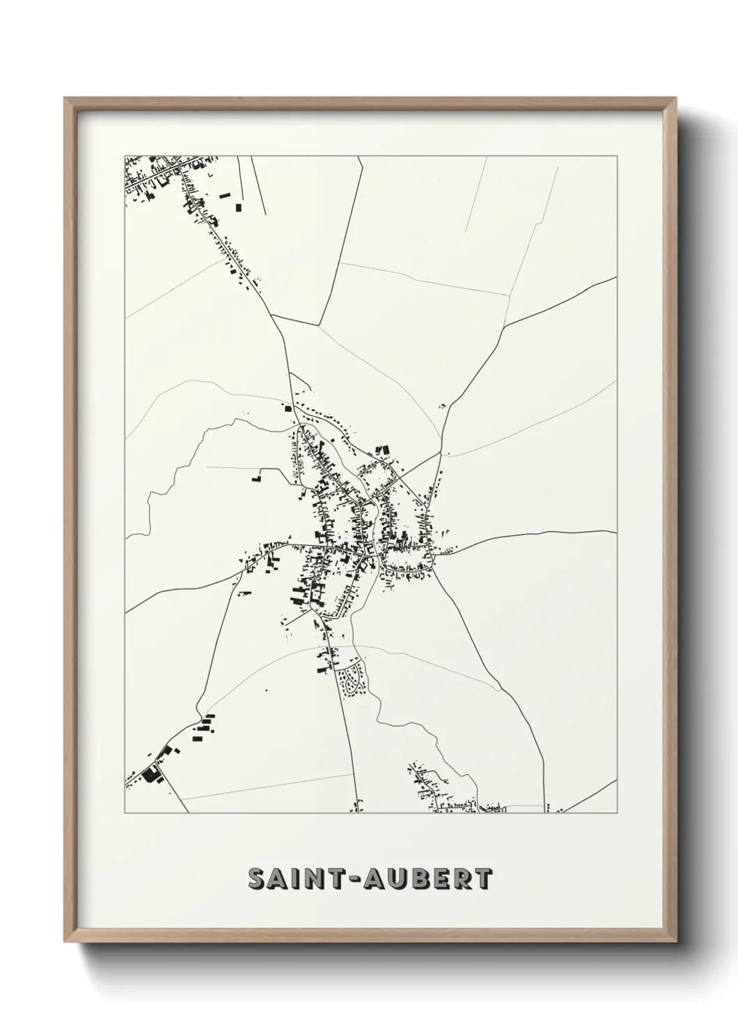 Une affiche de carte sur Saint-Aubert
