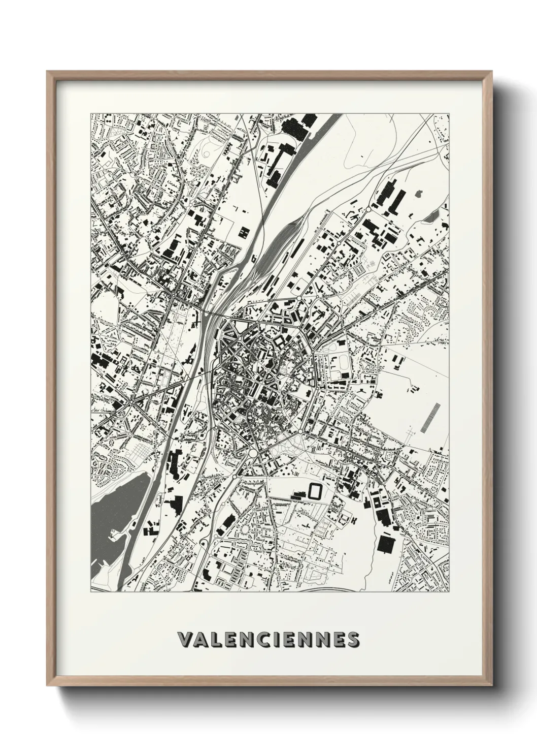 Une affiche de carte sur Valenciennes