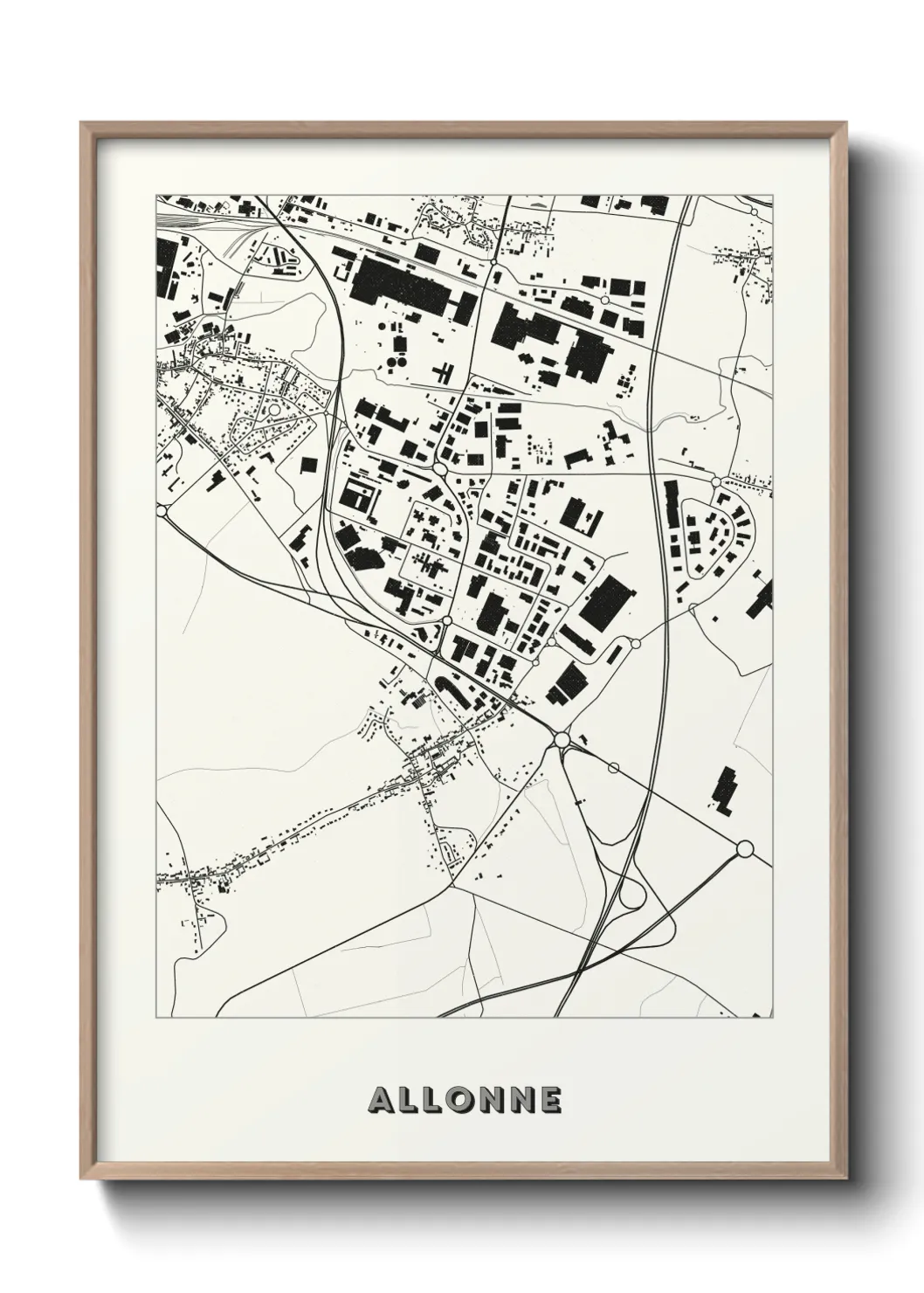 Une affiche de carte sur Allonne