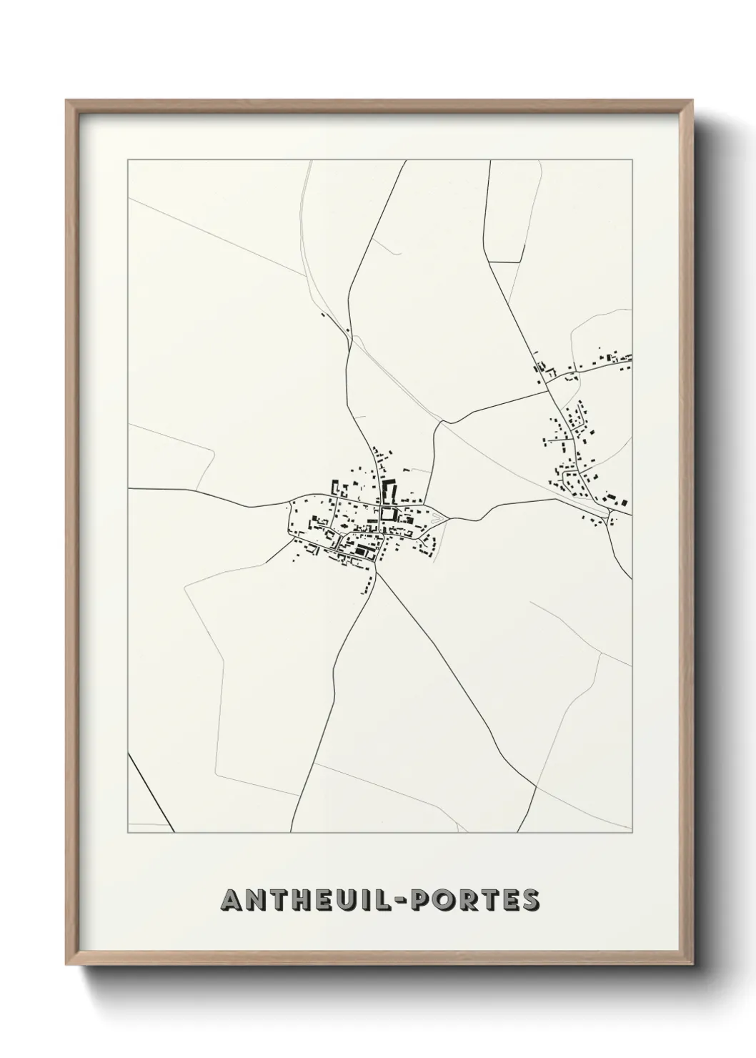 Une affiche de carte sur Antheuil-Portes
