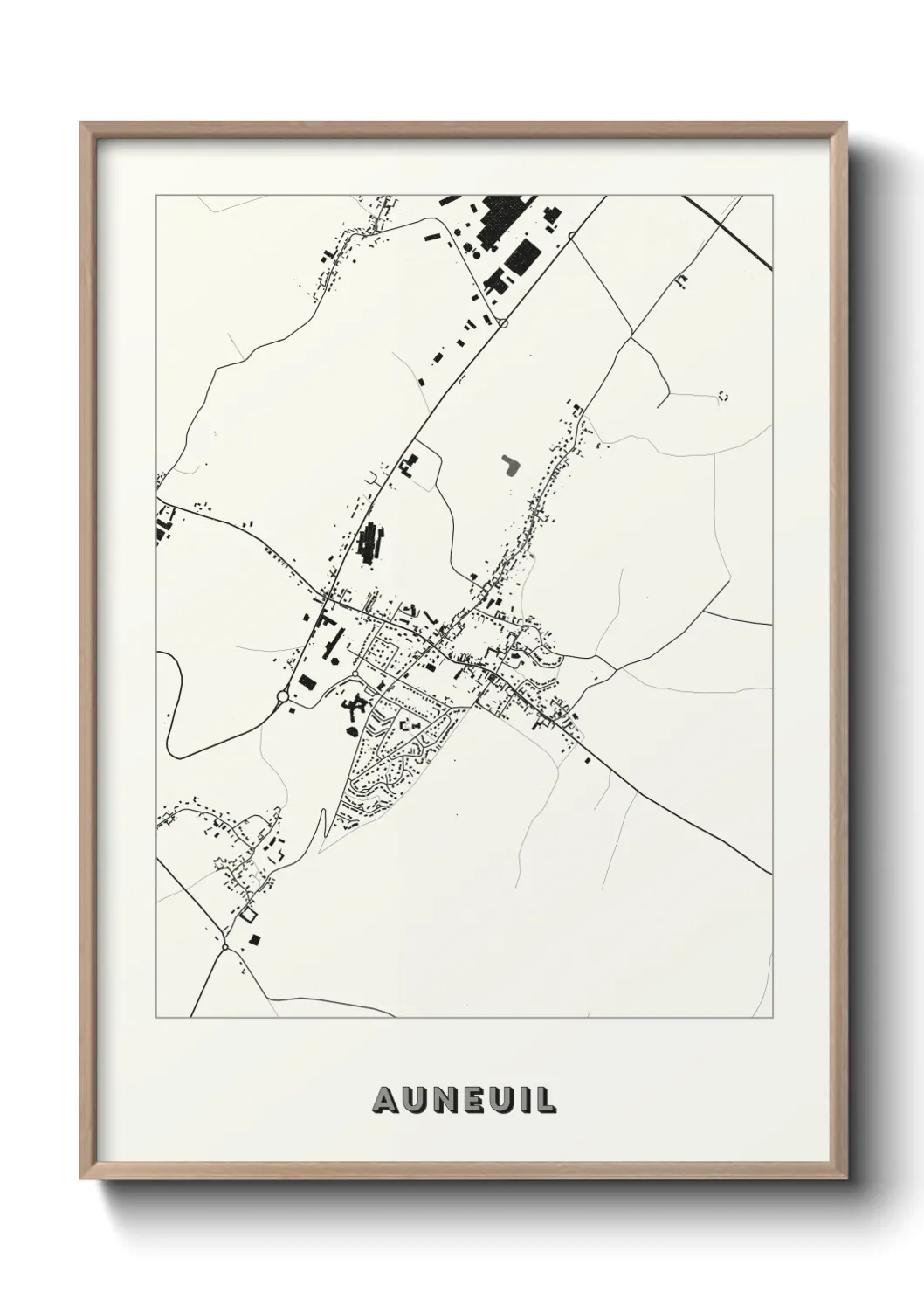 Une affiche de carte sur Auneuil