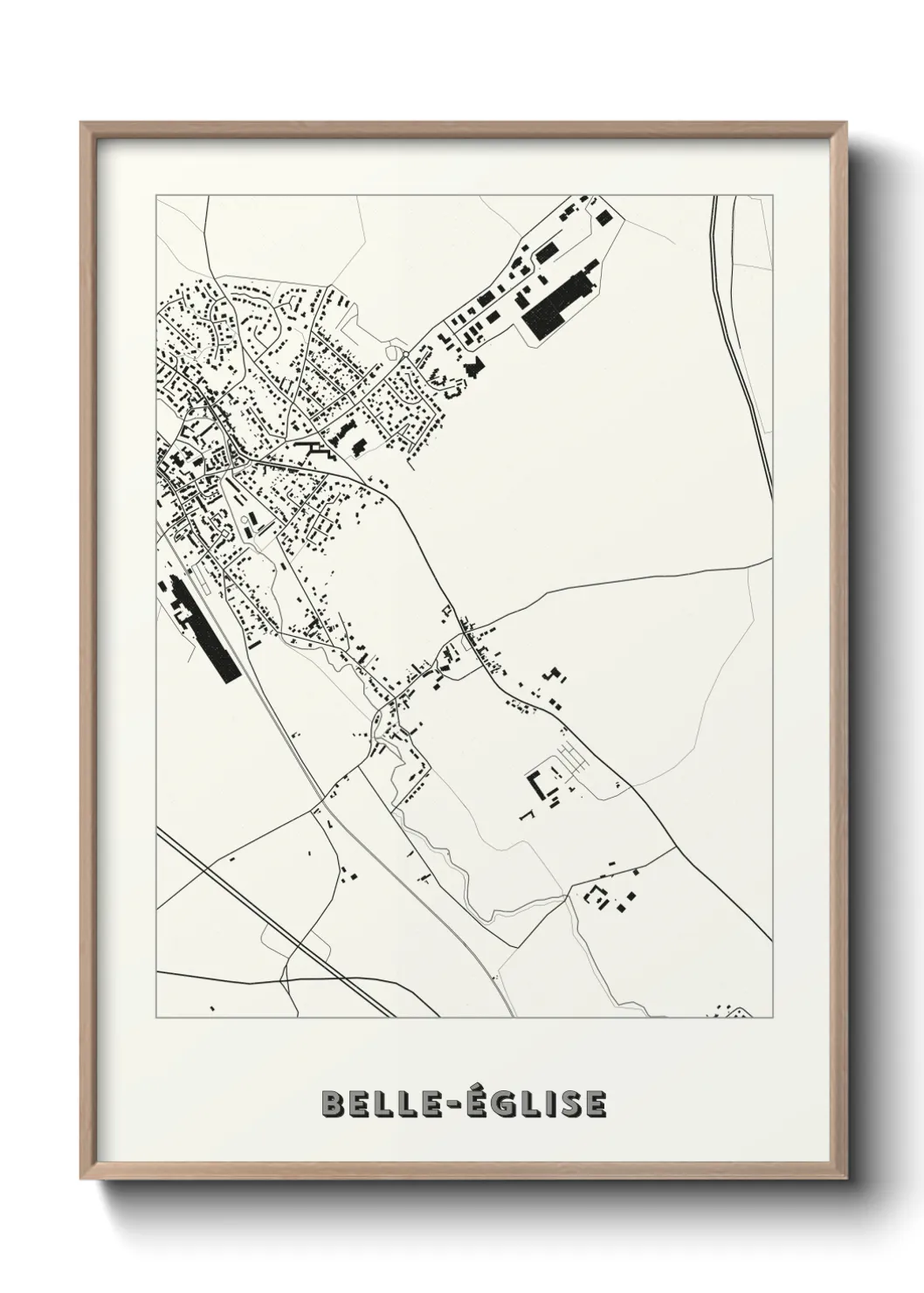 Une affiche de carte sur Belle-Église