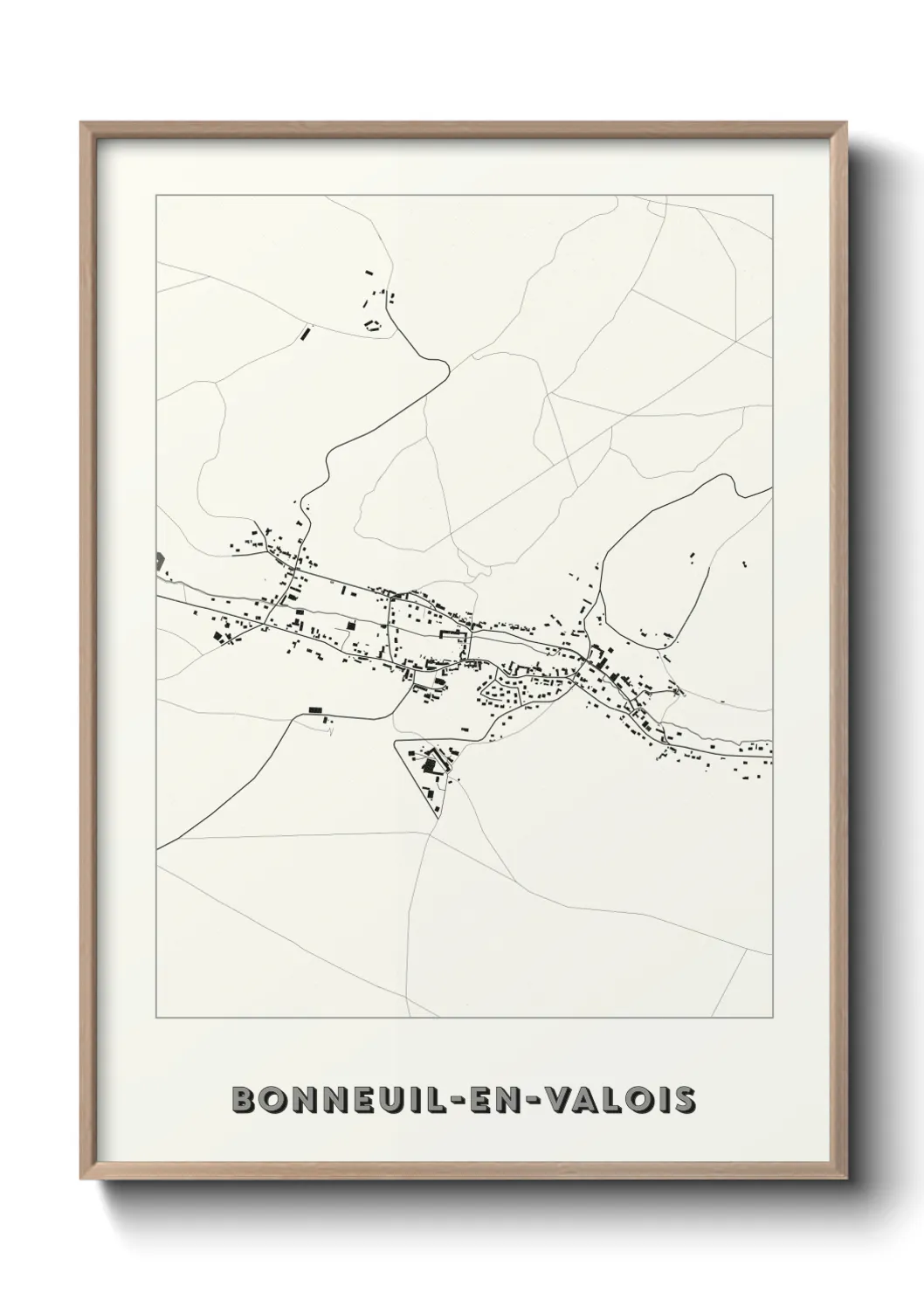 Une affiche de carte sur Bonneuil-en-Valois