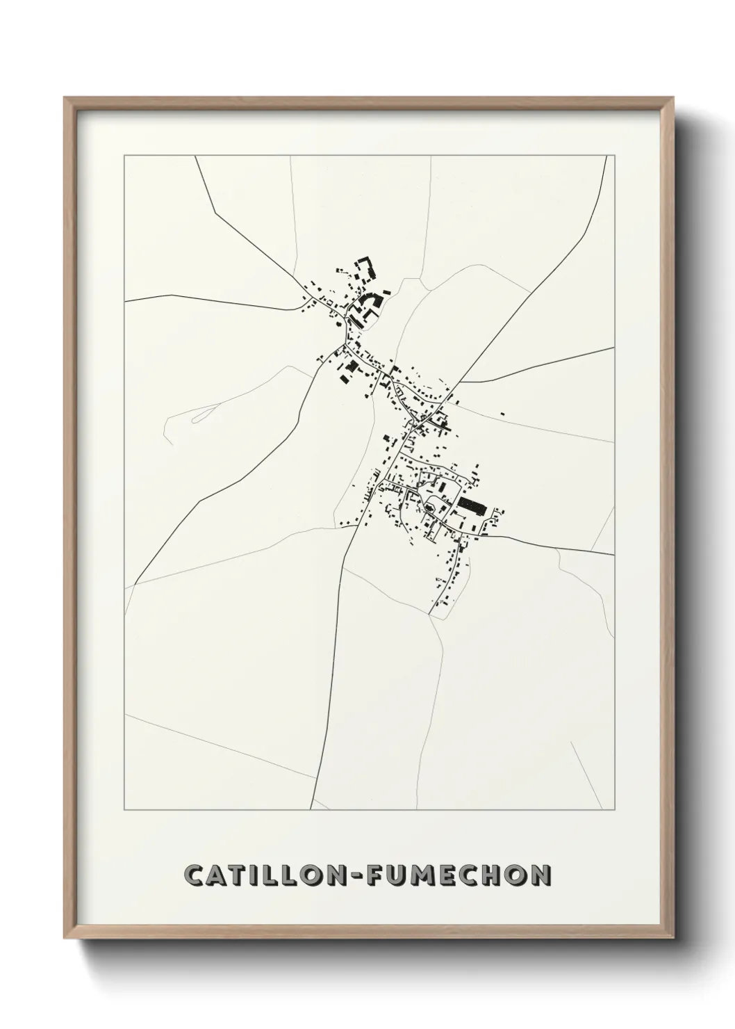 Une affiche de carte sur Catillon-Fumechon