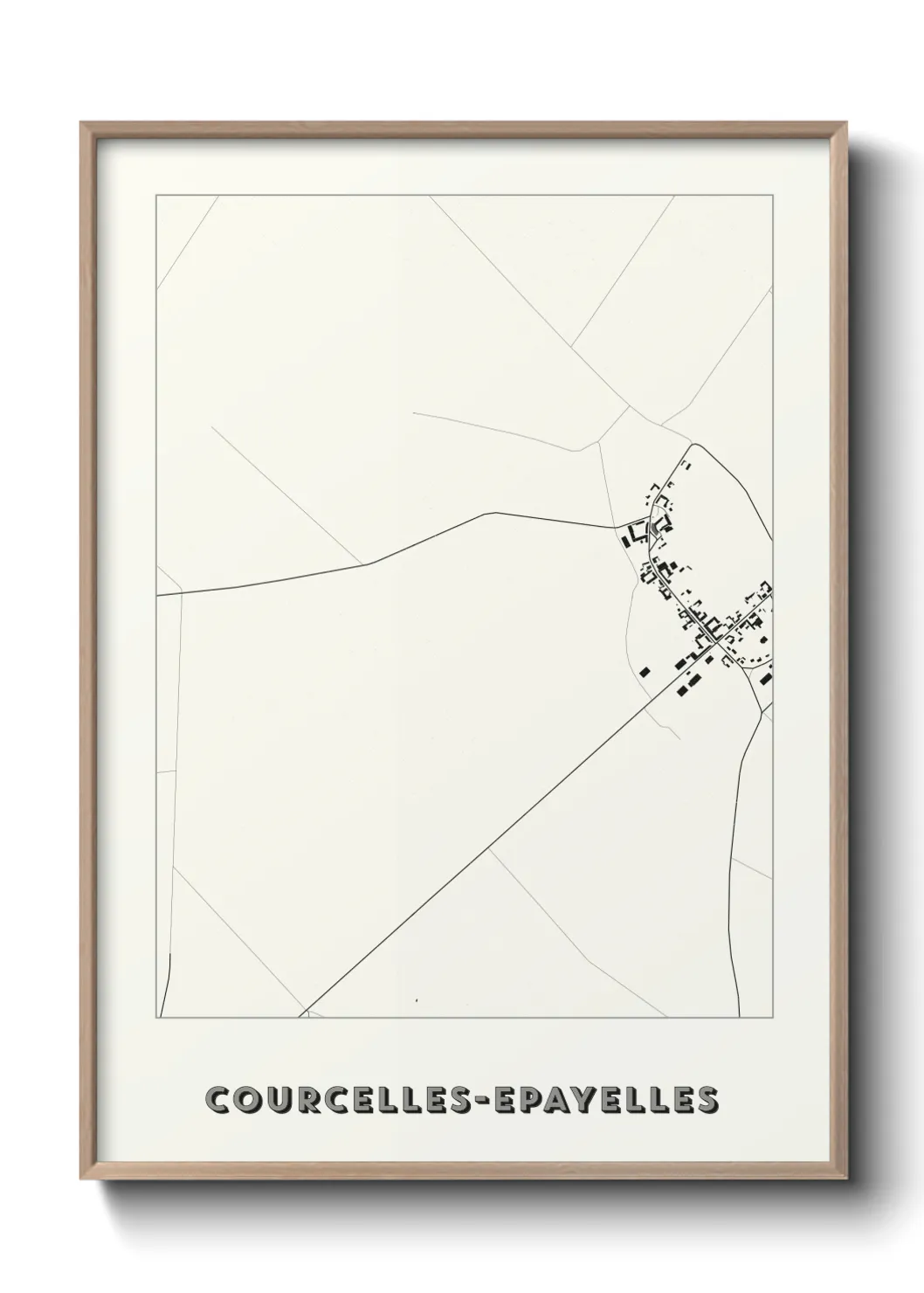Une affiche de carte sur Courcelles-Epayelles