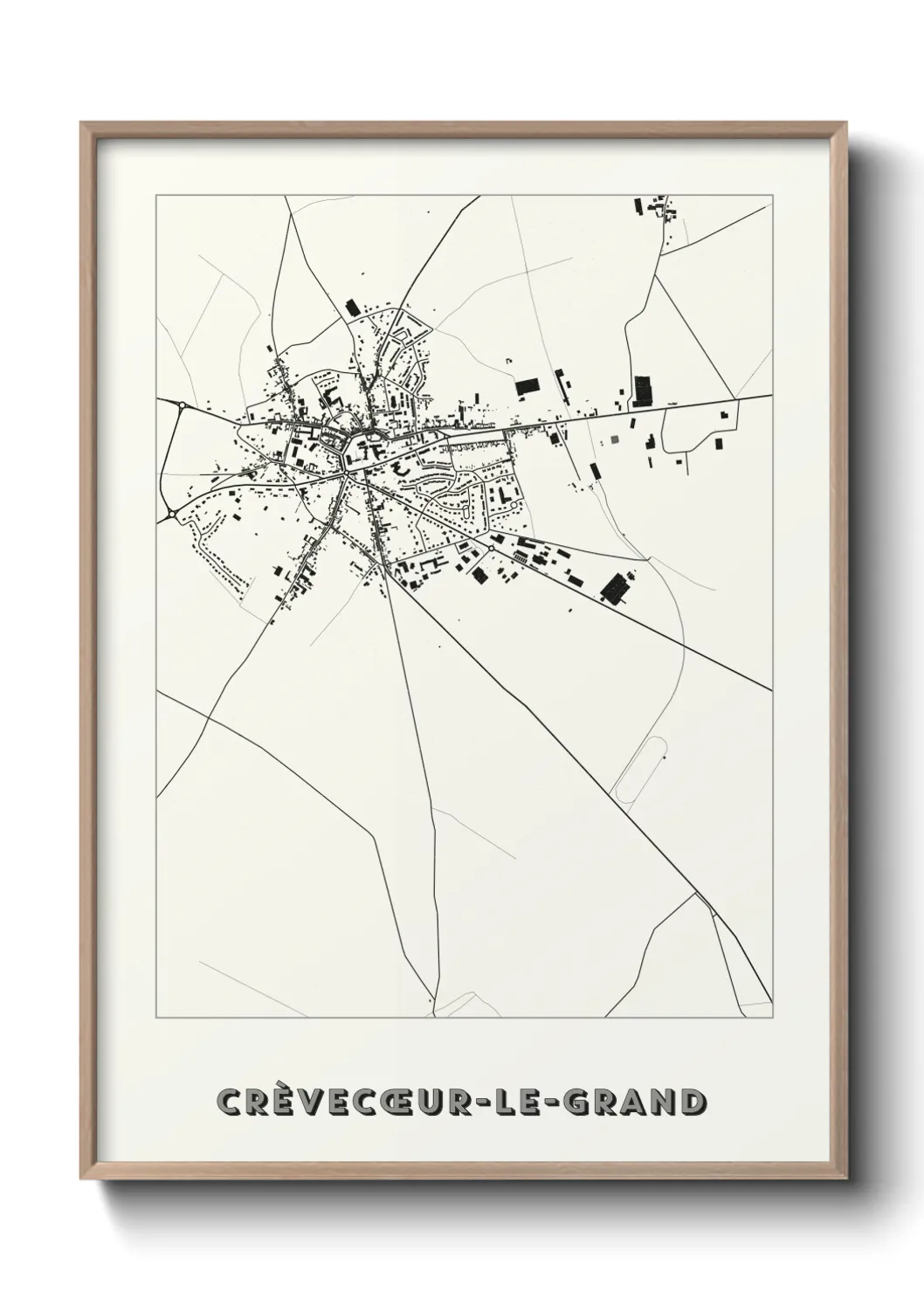 Une affiche de carte sur Crèvecœur-le-Grand