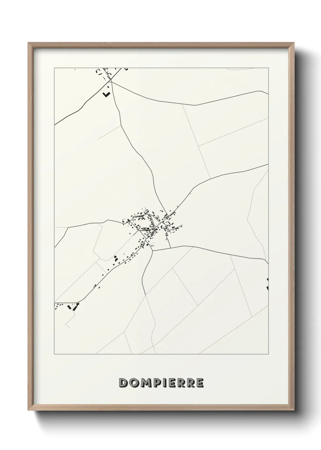 Une affiche de carte sur Dompierre