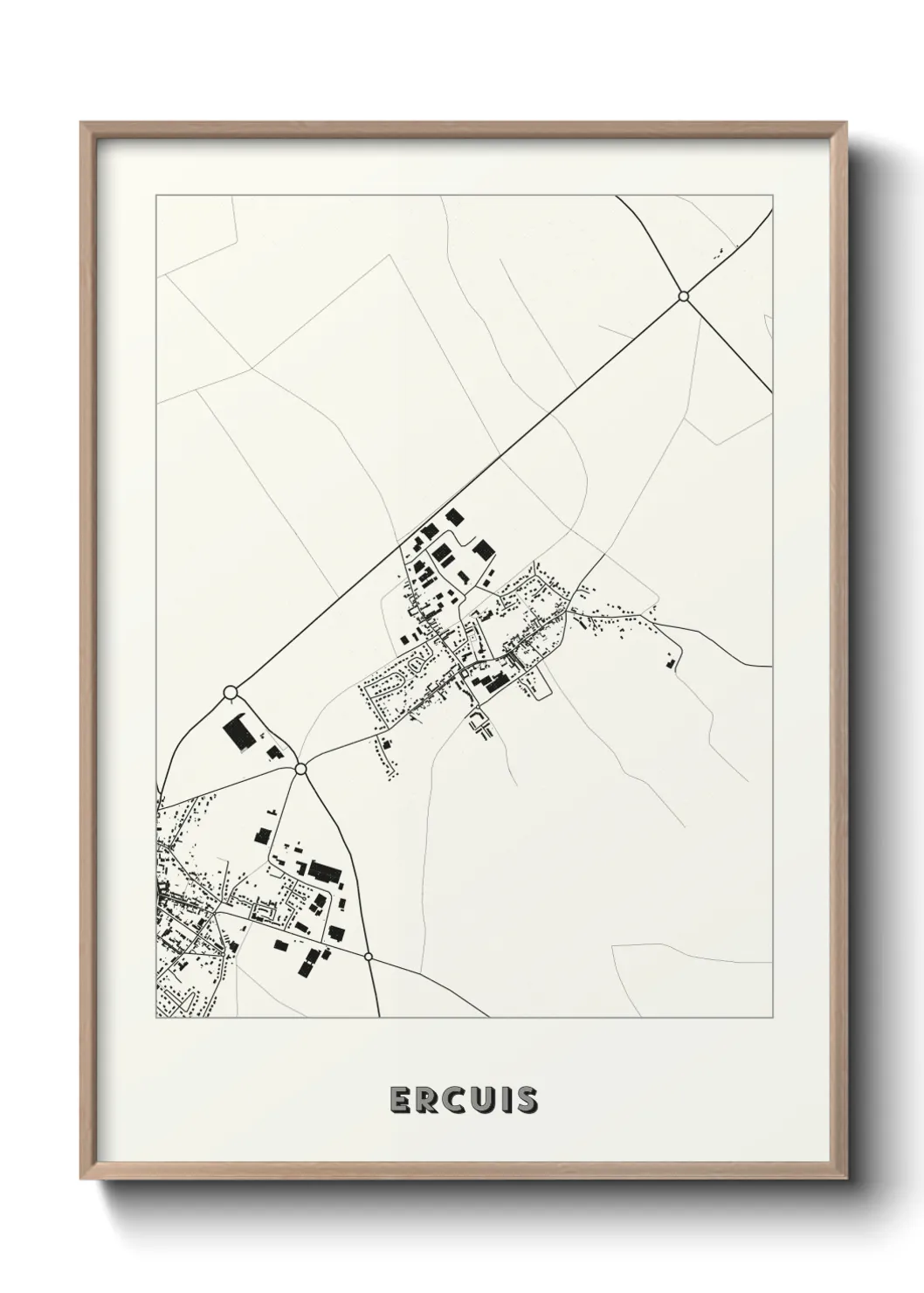 Une affiche de carte sur Ercuis