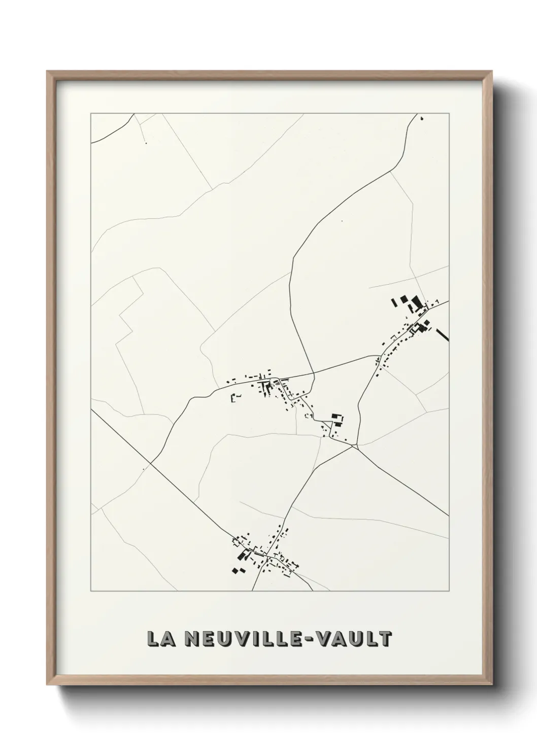 Une affiche de carte sur La Neuville-Vault