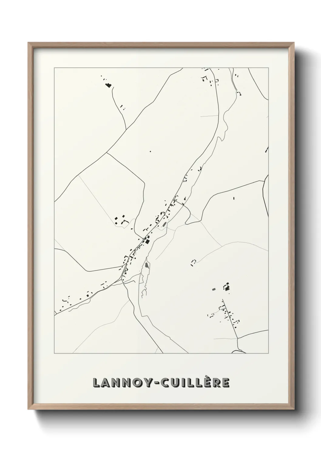 Une affiche de carte sur Lannoy-Cuillère