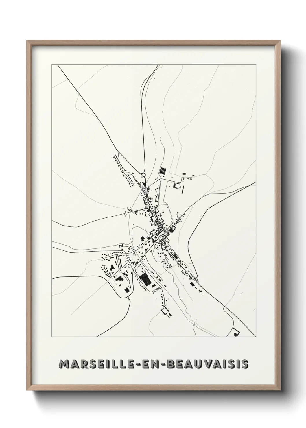 Une affiche de carte sur Marseille-en-Beauvaisis