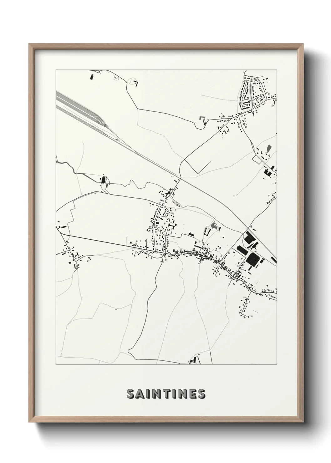 Une affiche de carte sur Saintines