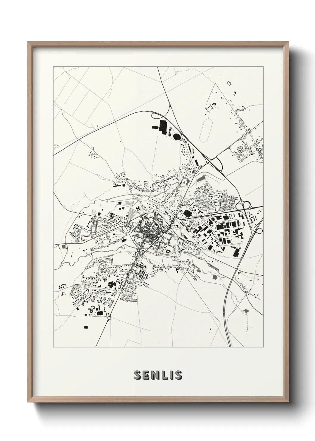 Une affiche de carte sur Senlis
