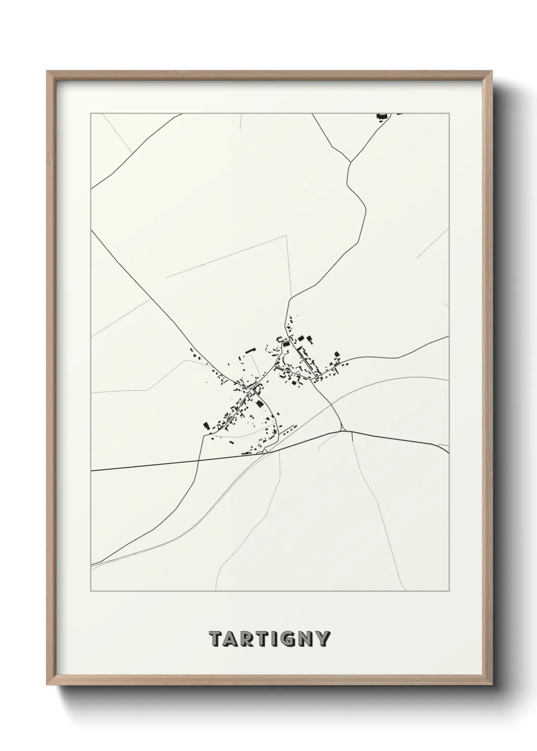 Une affiche de carte sur Tartigny