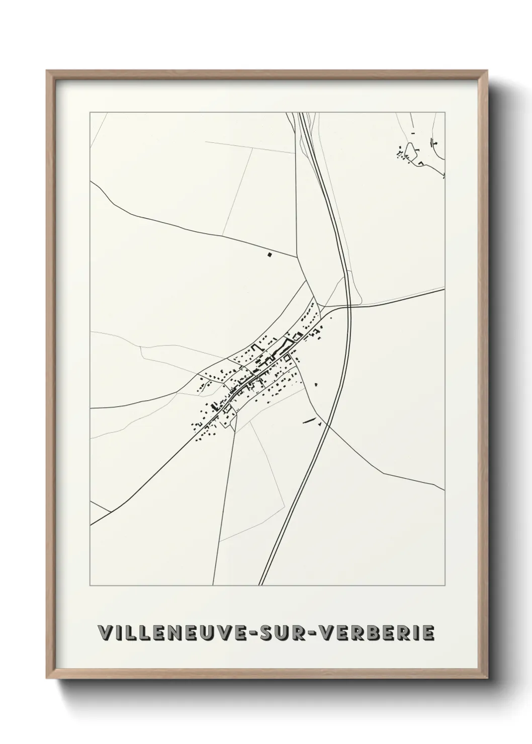 Une affiche de carte sur Villeneuve-sur-Verberie