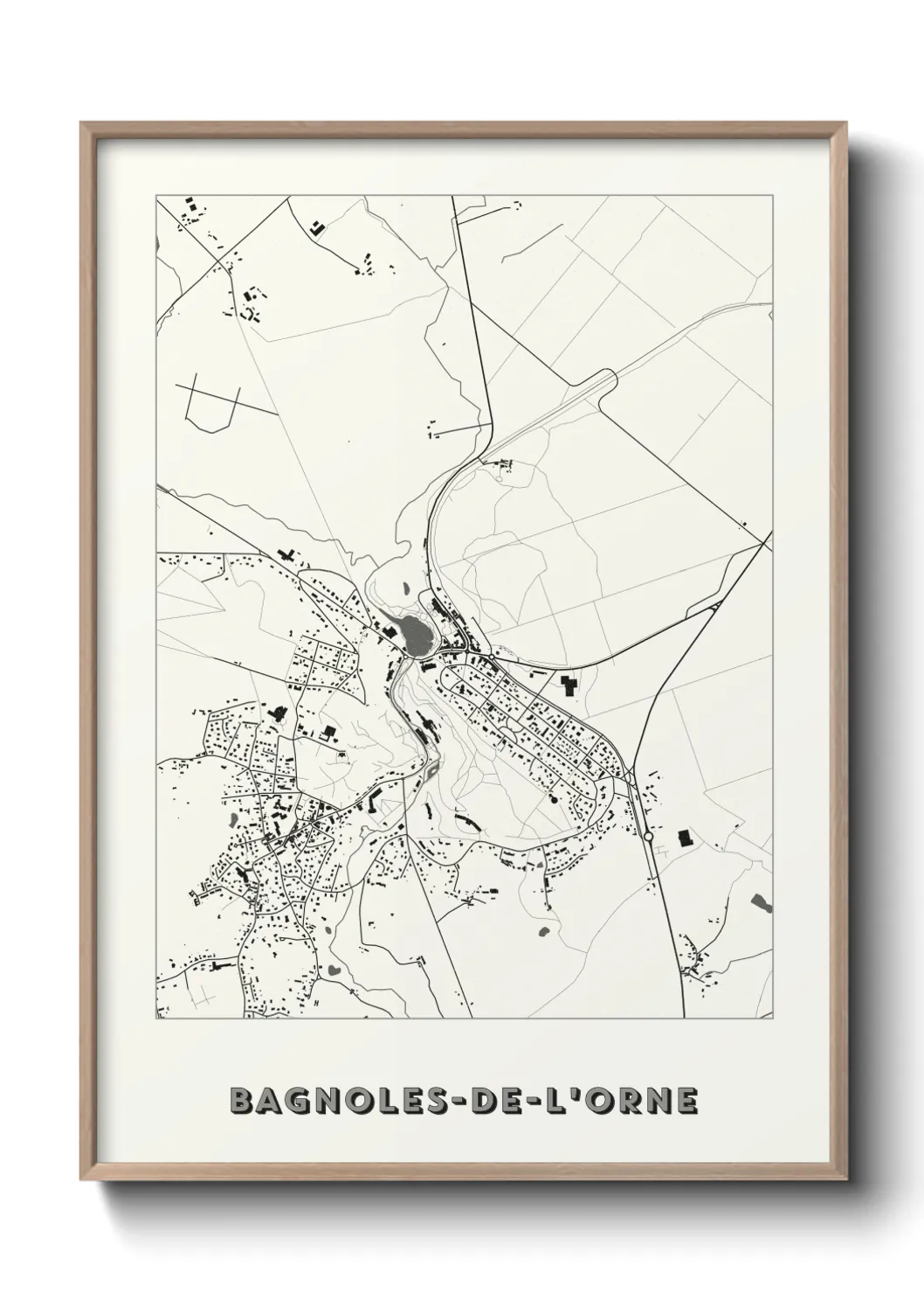 Une affiche de carte sur Bagnoles-de-l'Orne