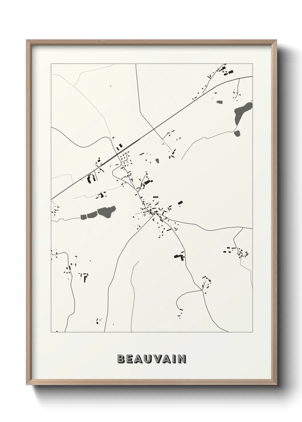Une affiche de carte sur Beauvain