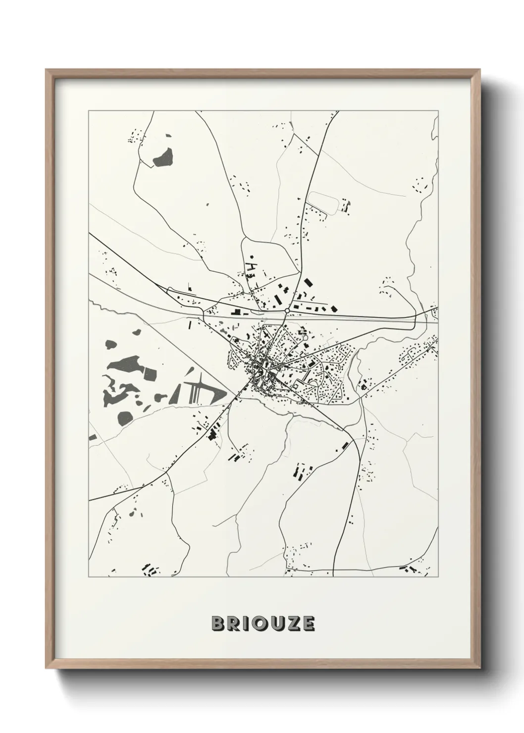 Une affiche de carte sur Briouze