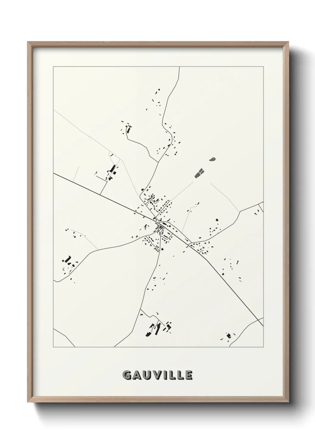 Une affiche de carte sur Gauville