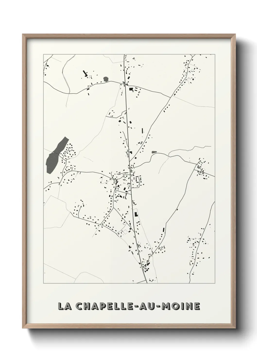 Une affiche de carte sur La Chapelle-au-Moine
