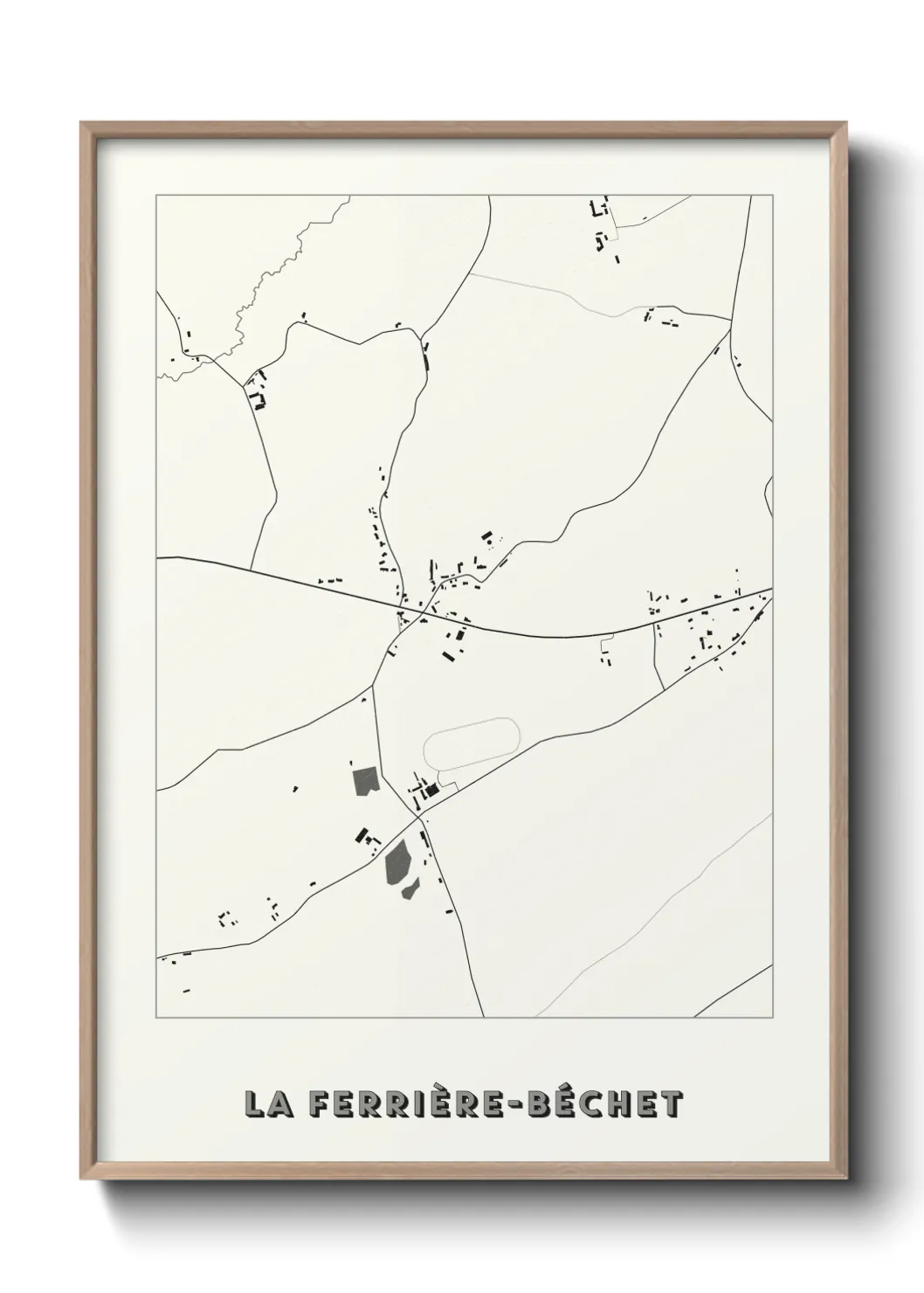 Une affiche de carte sur La Ferrière-Béchet