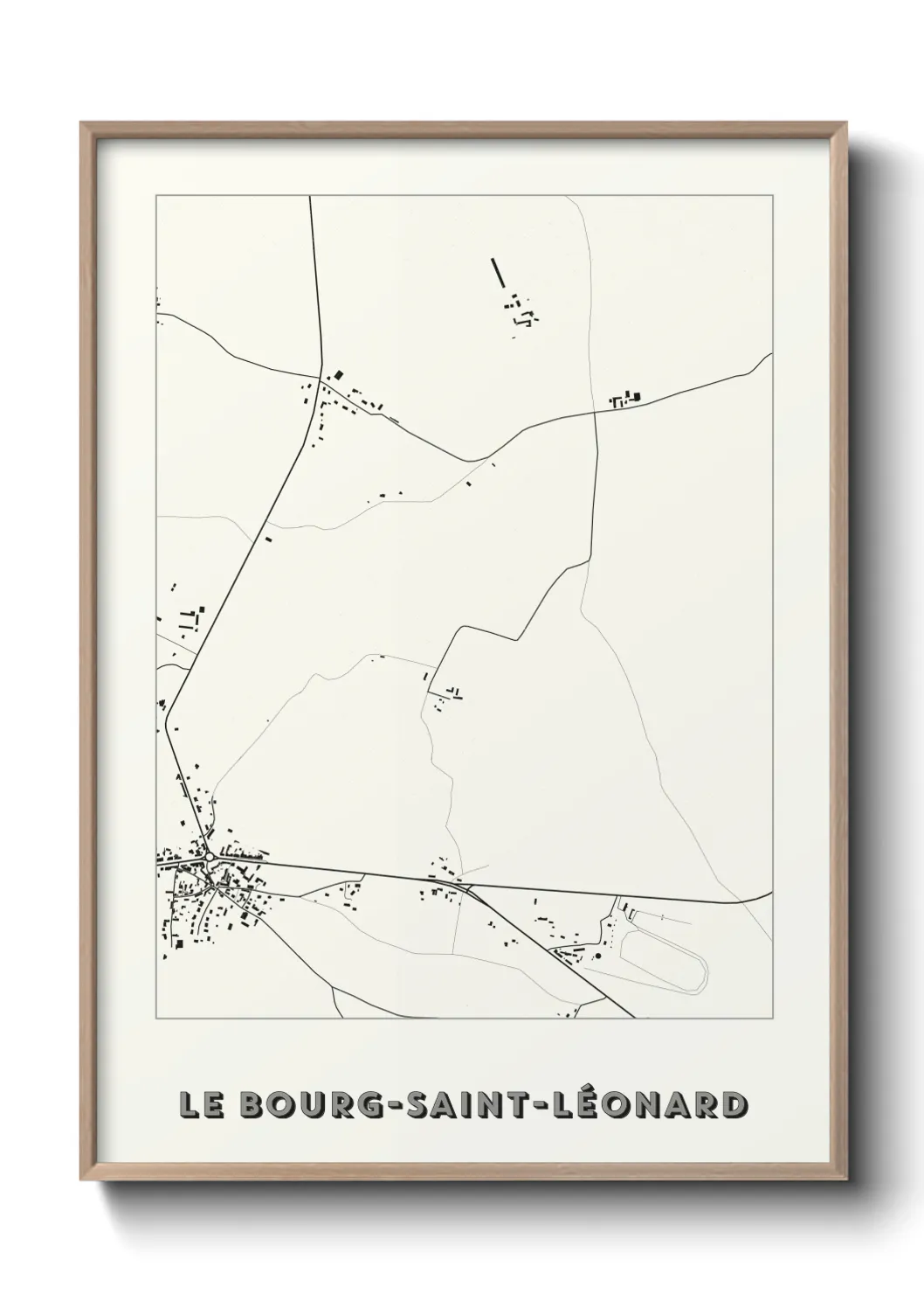 Une affiche de carte sur Le Bourg-Saint-Léonard