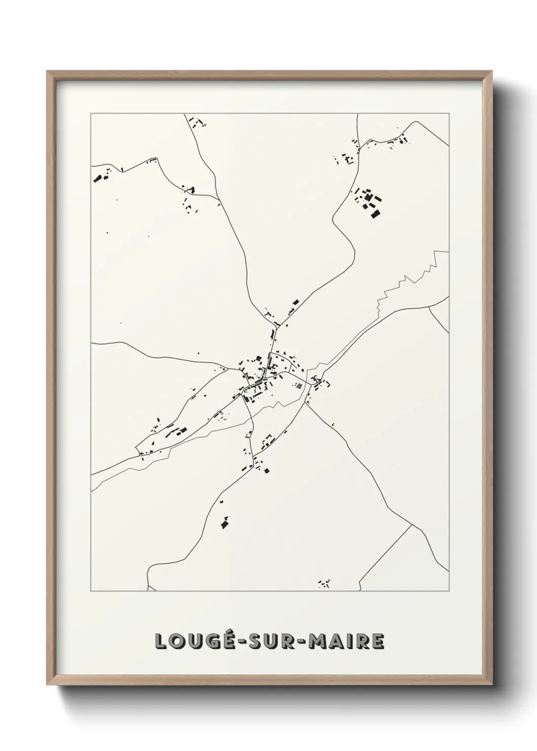 Une affiche de carte sur Lougé-sur-Maire