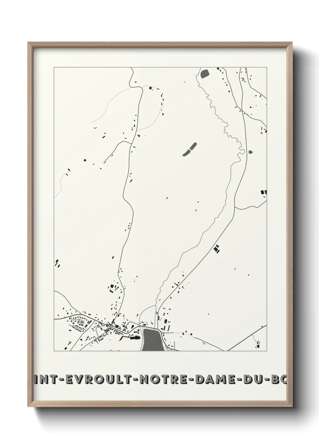 Une affiche de carte sur Saint-Evroult-Notre-Dame-du-Bois