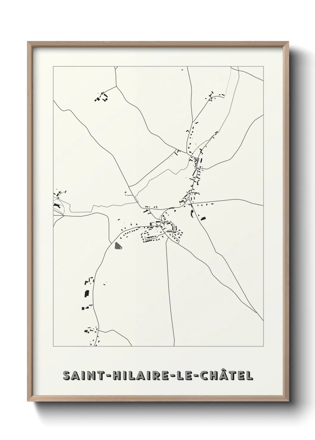 Une affiche de carte sur Saint-Hilaire-le-Châtel