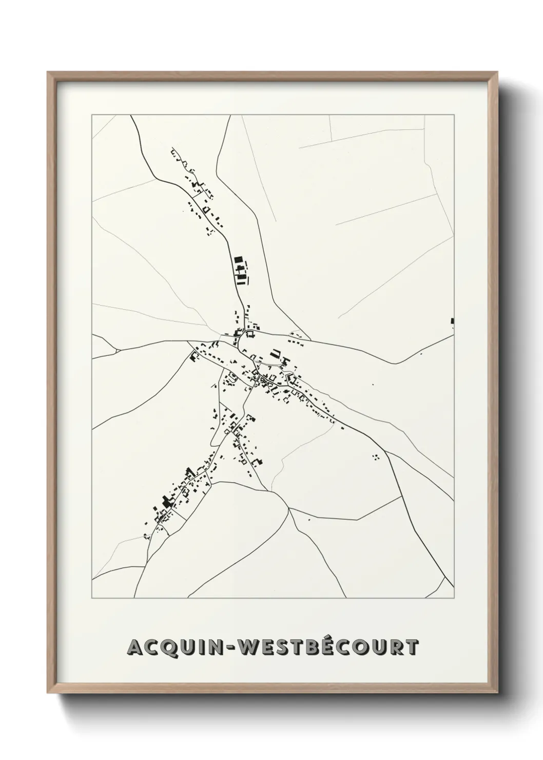 Une affiche de carte sur Acquin-Westbécourt
