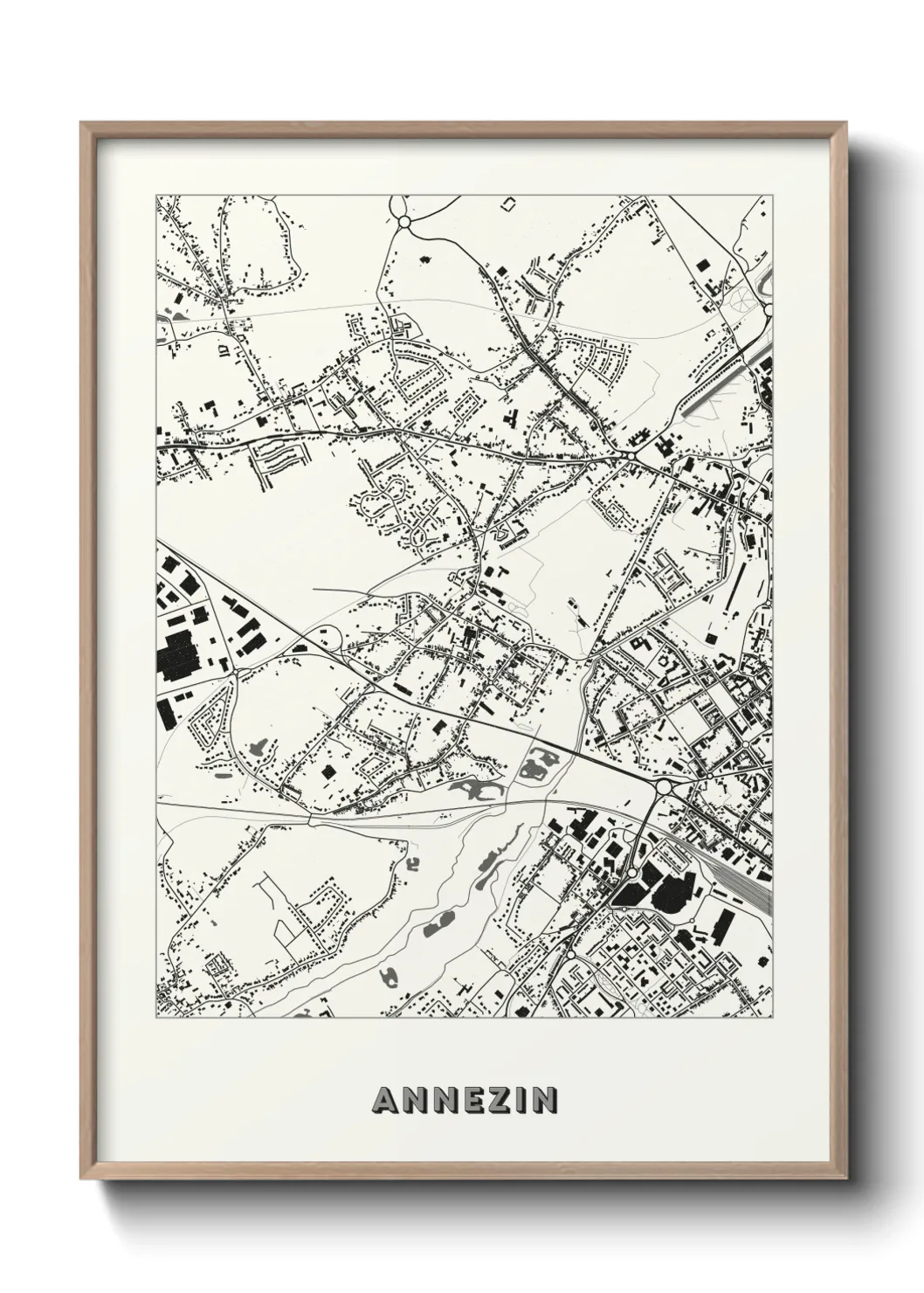 Une affiche de carte sur Annezin