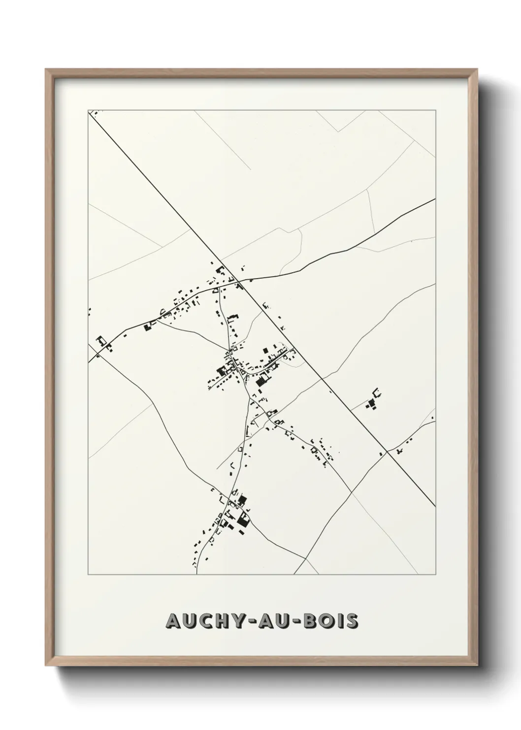 Une affiche de carte sur Auchy-au-Bois