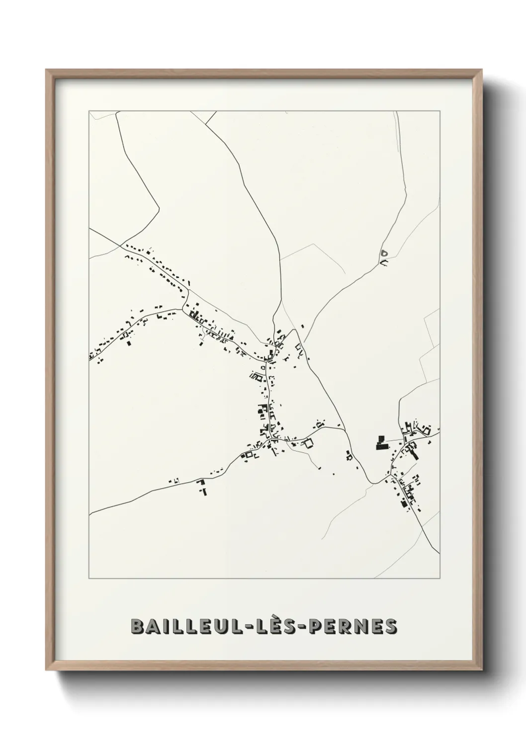 Une affiche de carte sur Bailleul-lès-Pernes