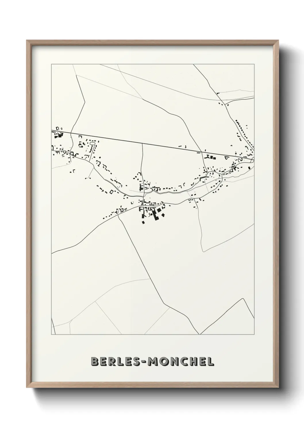 Une affiche de carte sur Berles-Monchel