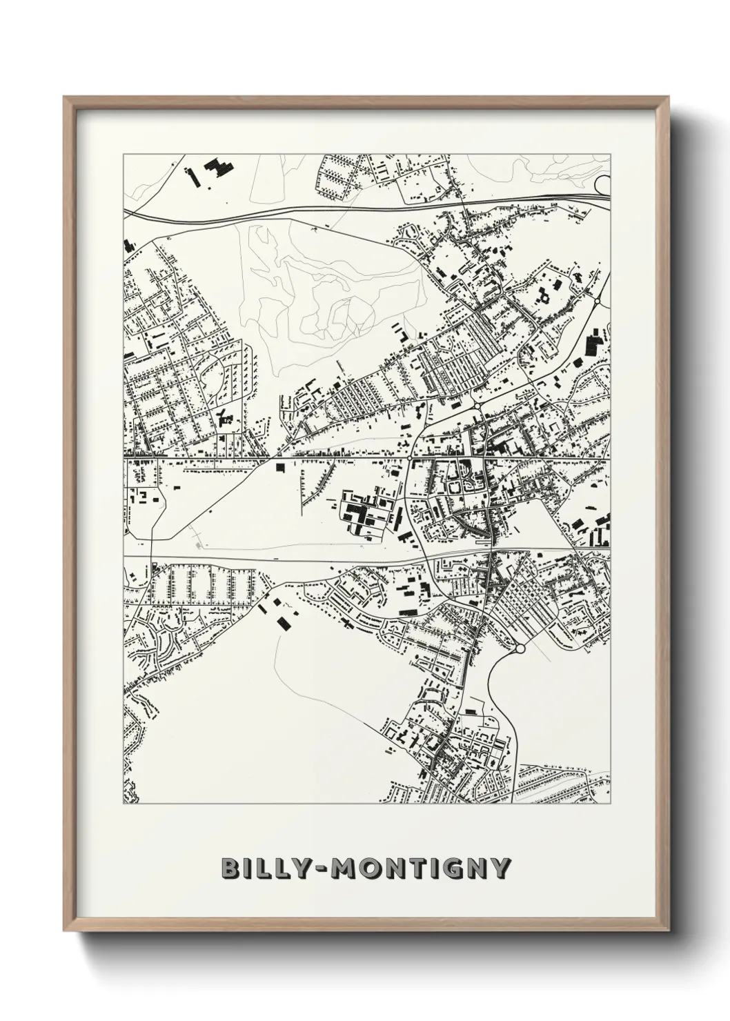 Une affiche de carte sur Billy-Montigny