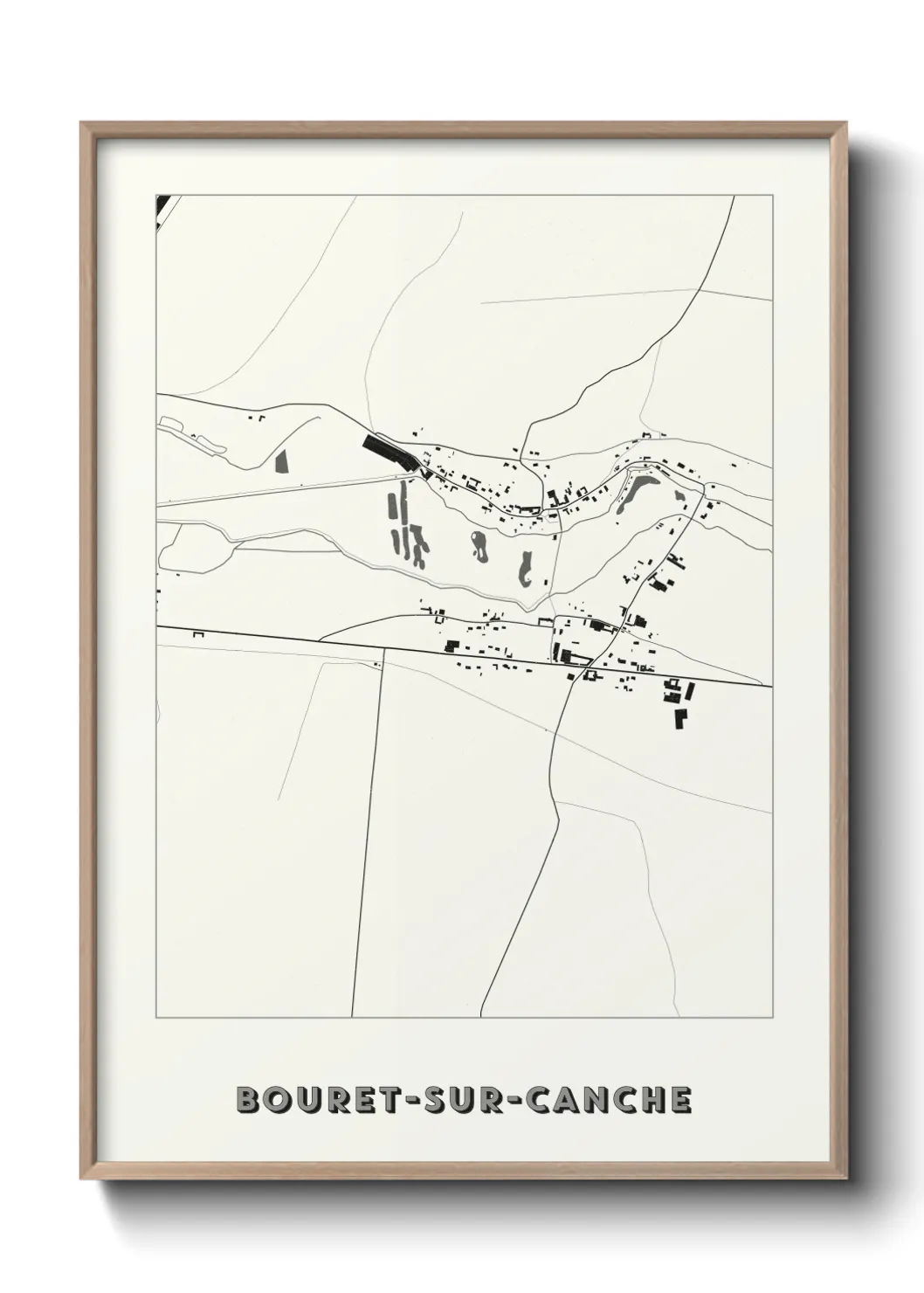 Une affiche de carte sur Bouret-sur-Canche