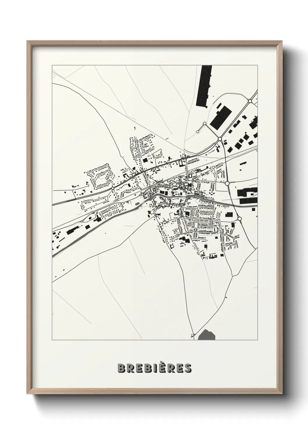 Une affiche de carte sur Brebières