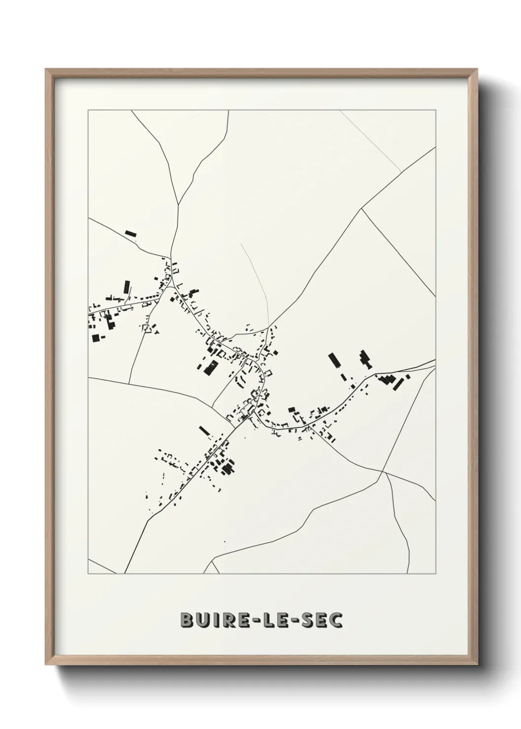 Une affiche de carte sur Buire-le-Sec
