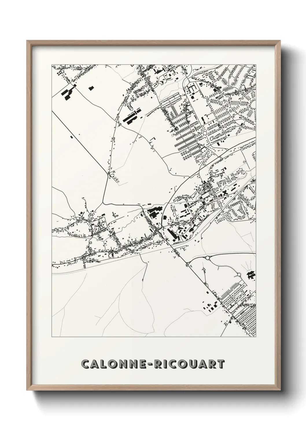 Une affiche de carte sur Calonne-Ricouart